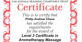 Phil is a Qualified Aromatherapy Massage Therapist (VTCT Level 3 Certificate)