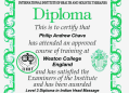 Phil has a Level 3 Diploma in Indian Head Massage (IIHHT for VTCT)