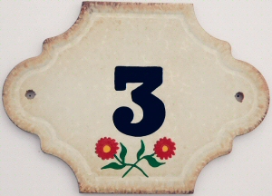 Hand Painted House Number Tile 3