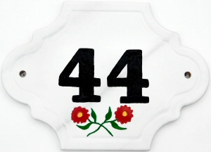 Hand Painted House Number Tile 44